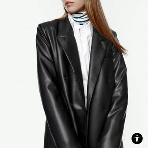 Zara Faux Leather Jacket Blazer